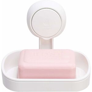 Linghhang - Porte Savon à Ventouse Ventouse Savon sans -Blanc Perçage & Réutilisable 1 Seconde d'Installation Porte Savon Douche Charge 5KG Impérable Support pour Carrelage Paroi de la Douche Salle de Bain - White - Publicité