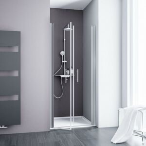 Schulte - Portes de douche battantes, verre 5 mm transparent anticalcaire, profilé alu-argenté 90 x 192 cm - Publicité