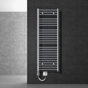 LuxeBath Radiateur Electrique Sahara 500x1500mm, Chrome, Sèche-serviettes en Panneau, Raccordement Latéral Courbé, Barre Chauffante Thermostat 900W, Affichage Numérique, Radiateur Mural Salle de Bain - Publicité