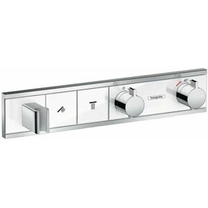 Hansgrohe RainSelect - Mitigeur thermostatique de douche encastré pour 2 sorties, blanc/ chrome 15355400 - Publicité