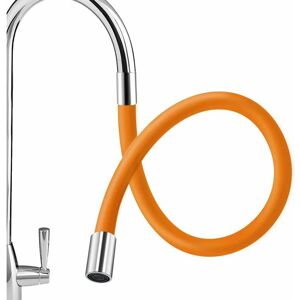 Jalleria - Rallonge Robinet Flexible 50cm Orange 1\/2 Rallonge de Robinet - Robinet Pivotant à 360° avec Bec de Robinet en Silicone Doux et Epais - Publicité