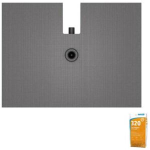 Receveur de douche à carreler 120 x 90 Wedi Fundo Plano + bonde intégrée + Wedi 320 - gris