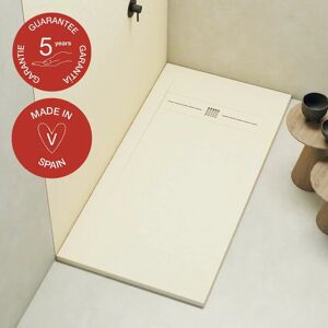 Poalgi - Receveur de douche extraplat, blanc marfil, L.90 x l.180 cm, finition ardoise, série Gneis - Publicité