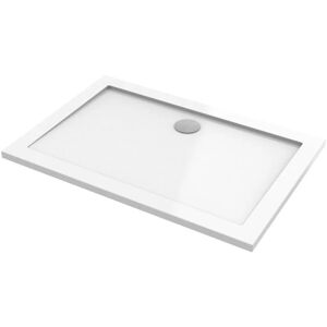 Receveur de douche rectangulaire 80x120 cm coloris blanc en résine Ercos Solilux  blanc - blanc