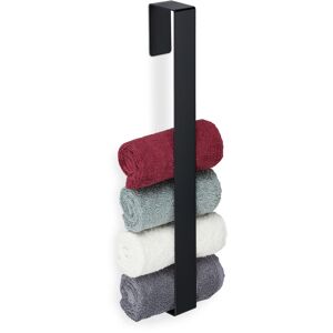 Porte-serviettes, inox 430, salle de bain, cuisine, support autoadhésif, sans perçage, hlp 45 x 4 x 6 cm, noir - Relaxdays - Publicité