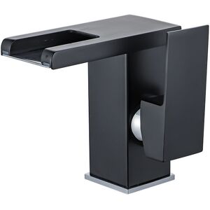 GOTRAYS Robinet de lavabo de salle de bain mitigeur d'évier de lavabo blanc noir chromé robinet d'évier mitigeur mitigeur de toilette,noir - Publicité