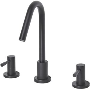 Robinet Mélangeur en Laiton et Acier Inox Noir Mat Parfait pour Lavabo Vasque Accessoire Déco de Salle de Bain Moderne et Minimaliste Beliani - Publicité