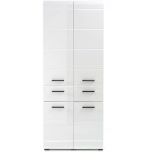 LES TENDANCES Meuble colonne double blanc brillant Kinzo 60 cm - Publicité