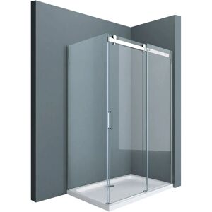 Cabine de douche 70x140 paroi de douche avec porte coulissante Ravenna17 70x140x195cm verre esg transparent 8mm avec revetement nano - Transparent - Sogood - Publicité