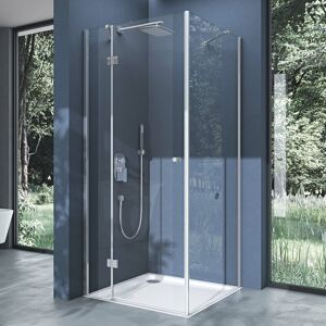 Paroi de douche transparent en angle 70x140cm cabine de douche avec porte pivotante Ravenna5 rectangulaire - Sogood - Publicité