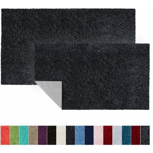- Tapis de bain Soft Polyester Noir 80 x 150 cm - Noir