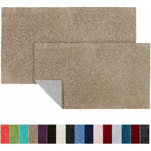 Tapis de bain SKY Soft Polyester Sable Beige 80 x 150 cm - Beige