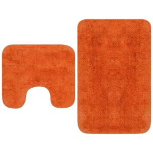 Largeight - Tapis de salle de bain 2 pcs Tissu Orange - Publicité