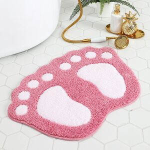 Ensoleille - Tapis de salle de bain antidérapant, tapis de douche de salle de bain à grands pieds, tapis de porte absorbant l'eau(rose) - Publicité