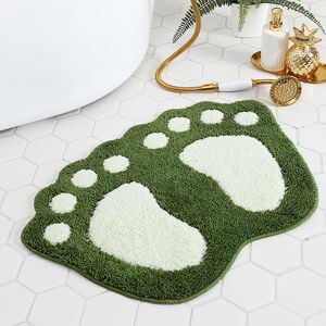 Ensoleille - Tapis de salle de bain antidérapant, tapis de douche de salle de bain à grands pieds, tapis de porte absorbant l'eau(Vert) - Publicité