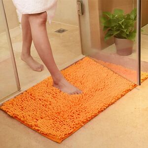 AHLSEN Tapis de Salle de Bain, Chenille Super Absorbant Anti-dérapant Tapis de Bain Confortable Tapis de Salle de Bain Tapis de Douche (6090cm, Orange) - Publicité