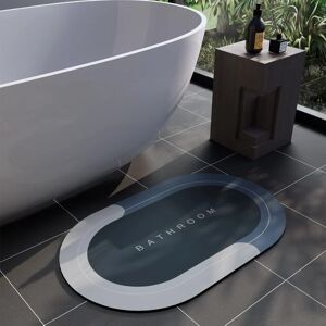 Sunxury - Tapis de salle de bain en caoutchouc antidérapant à séchage rapide, super absorbant, fin, adapté sous la porte, tendance, lavable, ovale, pour salle de bain, baignoire, douche et lavabo (43,2 x 68,6 c - Publicité