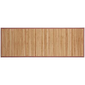 Tapis en Bambou Résistant Humidité Anti-glisse Bord textile Sortie de Bain Douche sdb, 53 x 152 cm, nature - Relaxdays - Publicité