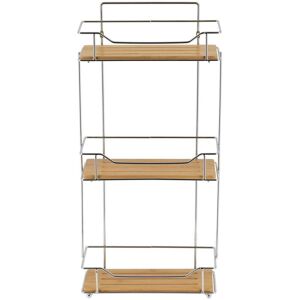 ETAGERE RECTANGULAIRE A POSER OU A FIXER 3 NIVEAUX BAMBOU - CHROME BAMBOU - Tendance - Publicité