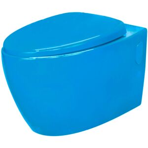 LOOBOW Toilette suspendu de couleur bleu Cuvette wc en céramique - Publicité