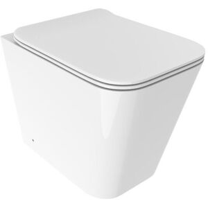 Toilettes sur pied à fleur de mur, couleur blanc brillant avec abattant SoftClose Ercos Wave