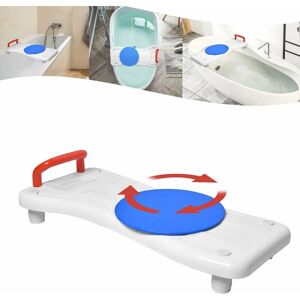 Yardin - Planche de bain pour personnes âgées avec porte-savon, siège de baignoire réglable en polypropylène pour adultes jusqu'à 150 kg, avec poignée rouge et plaque tournante - Publicité