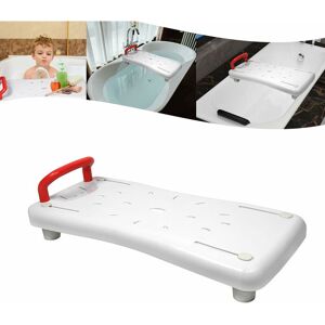 Planche de bain pour personnes âgées avec porte-savon, siège de baignoire réglable en polypropylène pour adultes jusqu'à 150 kg, avec poignée rouge - Yardin - Publicité