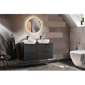 BOBOCHIC Meuble de salle de bain 120 cm HILONA noir avec vasques à poser Noir - Publicité