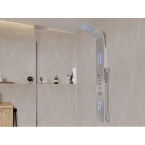 Vente-unique.com Colonne de douche hydromassante thermostatique a leds - 20165cm - Argent - FELICITA