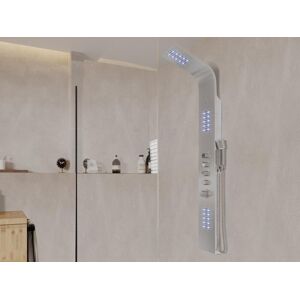 Shower & Design Colonne de douche hydromassante thermostatique à leds - 20*165cm - Argent - FELICITA - Publicité