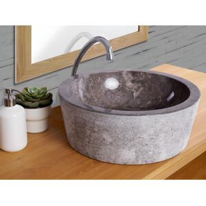 Shower & Design Vasque de salle de bain en marbre VOLCA - Couleur grise