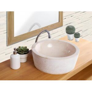 Shower & Design Vasque de salle de bain en marbre MARBLE - couleur crème