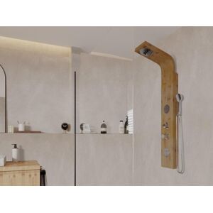 Shower & Design Colonne de douche hydromassante, pluie tropicale et panneau en bambou - 20*140 cm - TISSIA