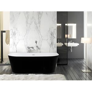 Shower & Design Baignoire semi îlot - 245L - 170 x 75 x 58 cm - Noir brillant - Acrylique - DIVINA