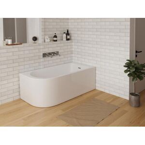 Shower & Design Baignoire d'angle - 240L - 170 x 75 x 58cm - Blanche - Angle droit - ANIKA