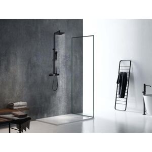 Shower & Design Colonne de douche thermostatique en acier inoxydable PENEDA - 125cm - noire mat