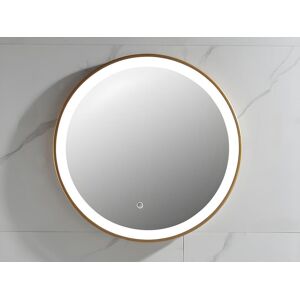 Vente-unique.com Miroir de salle de bain lumineux rond dore avec Leds - D. 60 cm - NUMEA