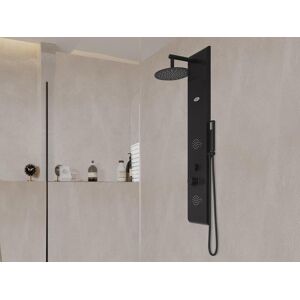 Vente-unique.com Colonne de douche hydromassante - noire - 20130 cm - JUBIDA