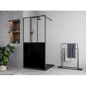 Shower & Design Paroi de douche à l'italienne noir mat style atelier - 100 x 200 cm - URBANIK