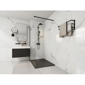 Shower Design Receveur a poser ou encastrer en resine Noir 120 x 90 cm MIRNOSA