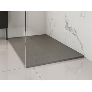 Shower & Design Receveur à poser ou encastrer en résine - Gris - 140 x 90 cm - MIRNOSA