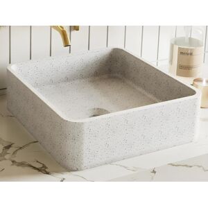 Shower & Design Vasque à poser carrée en terrazzo - L39 x l39 cm - STOCHI