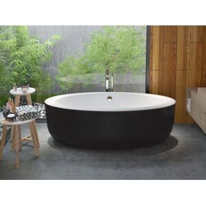 Shower & Design Baignoire îlot ovale - 251 L - 185 x 90 x 58 cm - Noire - Acrylique - MARMATI