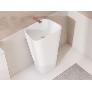 Shower & Design Vasque sur pied rectangulaire en solid surface - Blanc - TILICHO