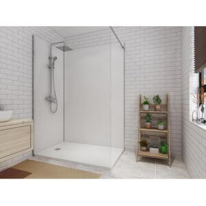 Shower & Design Lot de 2 panneaux muraux de douche blanc en aluminium avec profiles - L. 90 x L. 120 x H. 210 cm ITZIAR