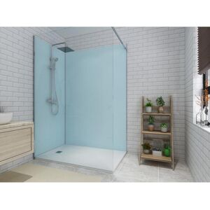 Shower & Design Lot de 2 panneaux muraux de douche bleu en aluminium avec profiles - L. 90 x L. 120 x H. 210 cm ITZIAR
