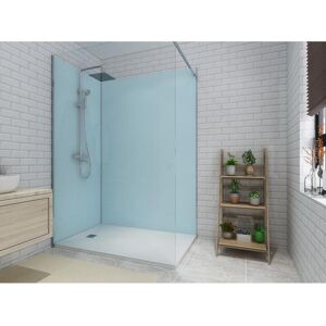 Shower & Design Lot de 2 panneaux muraux de douche bleu en aluminium avec profilés - L. 90 x L. 120 x H. 210 cm ITZIAR