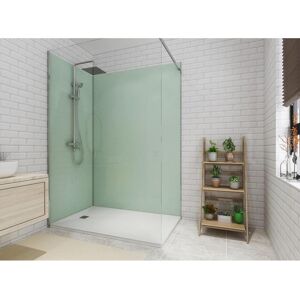 Shower Design Lot de 2 panneaux muraux de douche vert clair en aluminium avec profiles L 90 x L 120 x H 210 cm ITZIAR