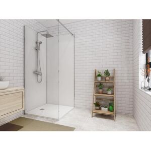 Shower & Design Lot de 2 panneaux muraux de douche blanc en aluminium avec profiles - 2x L. 90 x H. 210 cm ITZIAR