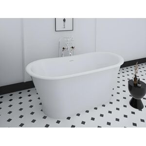 Shower & Design Baignoire îlot ovale - style retro - 180 L - 150 x 74 x 63 cm - Blanche - Acrylique - PELMATO